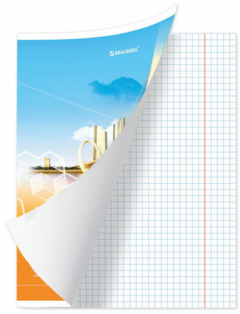 Тетрадь предметная "ЯРКАЯ", 36 л., обложка мелованная бумага, ГЕОМЕТРИЯ, клетка, BRAUBERG, 404229