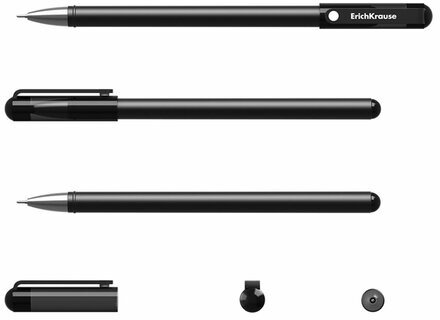 Ручка гелевая ERICH KRAUSE "G-Soft", ЧЕРНАЯ, корпус soft-touch, игольчатый узел 0,38 мм, линия письма 0,25 мм, 39207