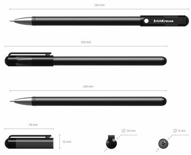 Ручка гелевая ERICH KRAUSE "G-Soft", ЧЕРНАЯ, корпус soft-touch, игольчатый узел 0,38 мм, линия письма 0,25 мм, 39207