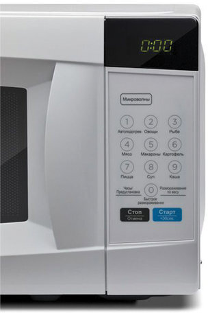 Микроволновая печь MIDEA EM720CKE объем 20 л, мощность 700 Вт, сенсорное управление, дисплей, белая