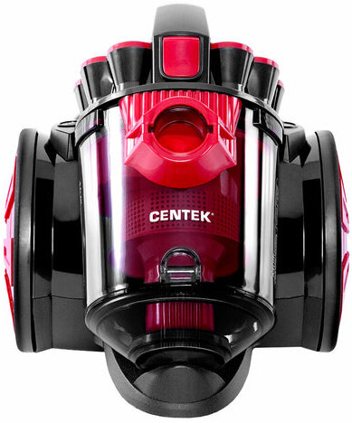 Пылесос CENTEK CT-2531 с контейнером "циклон", 1800 Вт, мощность всасывания 350 Вт, черный/красный