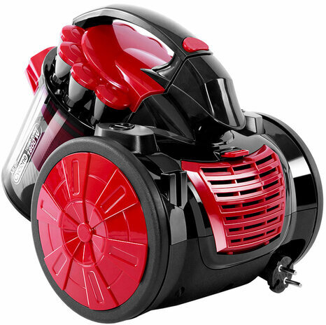 Пылесос CENTEK CT-2531 с контейнером "циклон", 1800 Вт, мощность всасывания 350 Вт, черный/красный