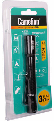 Фонарь CAMELION XP-E, ЯРКИЙ, ZOOM, 3 режима, питание 2хААА (не в комплекте), LED51533