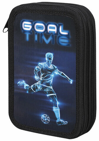 Пенал ПИФАГОР, 3 отделения, ламинированный картон, 19х11 см, "Goal", 271547