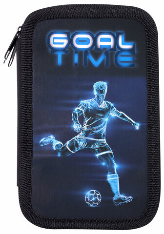 Пенал ПИФАГОР, 3 отделения, ламинированный картон, 19х11 см, "Goal", 271547