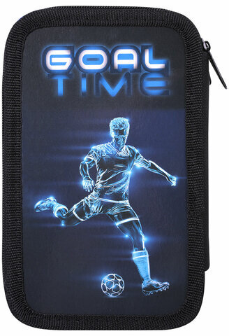 Пенал ПИФАГОР, 3 отделения, ламинированный картон, 19х11 см, "Goal", 271547