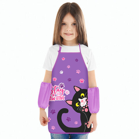 Фартук с нарукавниками для уроков труда ЮНЛАНДИЯ, 45х54 см, "Stay Positive", 271647