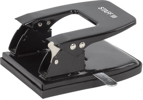 Дырокол металлический STAFF "Manager", до 30 листов, черный, 224650