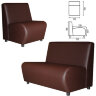 Кресло мягкое "Клауд", "V-600", 550х750х780 мм, без подлокотников, экокожа, коричневое