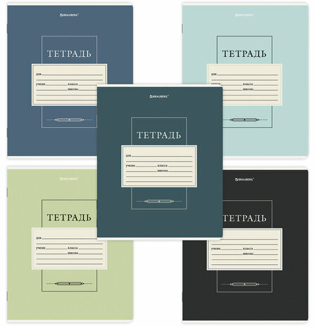 Тетрадь 24 л. BRAUBERG линия, обложка картон, CLASSIC, 107310