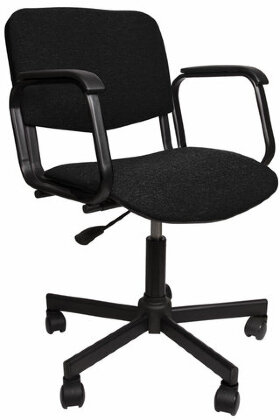 Кресло КР08, с подлокотниками, черное, КР01.00.08-101-