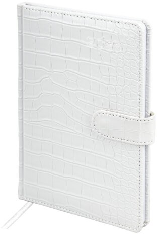 Еженедельник датированный 2026 А5 145х215 мм, BRAUBERG "Party", под кожу, белый, 117179