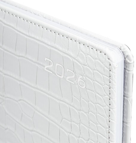 Еженедельник датированный 2026 А5 145х215 мм, BRAUBERG "Party", под кожу, белый, 117179