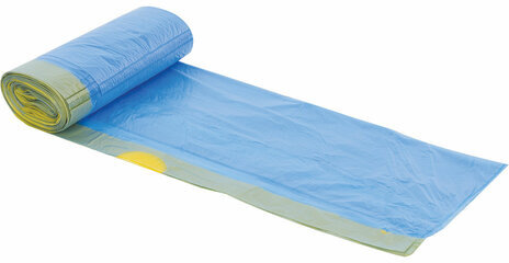 Мешки для мусора с завязками 60 л, синие, в рулоне 20 шт., прочные, ПНД 12 мкм, 55х62 см, LAIMA, 601397