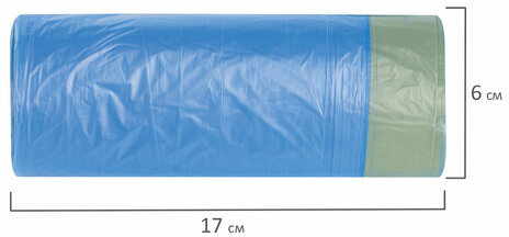 Мешки для мусора с завязками 60 л, синие, в рулоне 20 шт., прочные, ПНД 12 мкм, 55х62 см, LAIMA, 601397