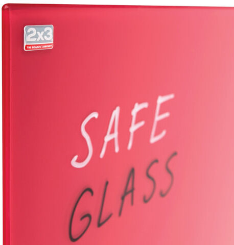 Доска магнитно-маркерная стеклянная 60x80 см, КРАСНАЯ, 2х3 OFFICE, (Польша), TSZ86 R