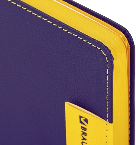 Ежедневник недатированный А5 (138х213 мм), BRAUBERG "AIM", под кожу, 136 л., фиолетовый, 113424