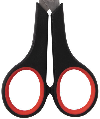 Ножницы STAFF EVERYDAY, 170 мм, бюджет, резиновые вставки, черно-красные, ПВХ чехол, 237498