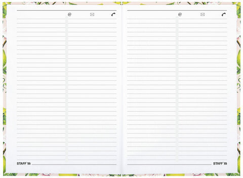 Ежедневник датированный на 2023 (145х215 мм), А5, STAFF, ламинированная обложка, "Lemons & flowers", 114195