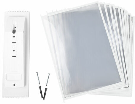 Демосистема настенная на 10 панелей, с 10 белыми панелями А4, STAFF, 238145