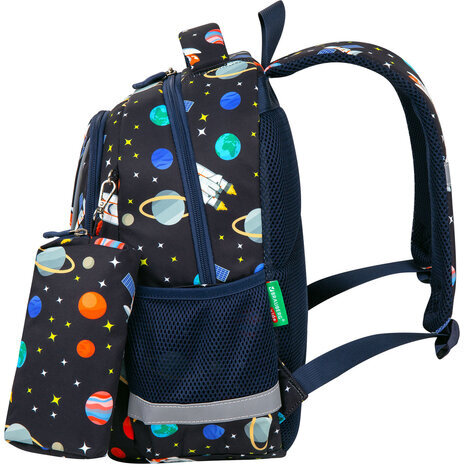 Рюкзак BRAUBERG KIDS SET, с пеналом в комплекте, 2 отделения, "Space infinity", 37x28x16 см, 272099