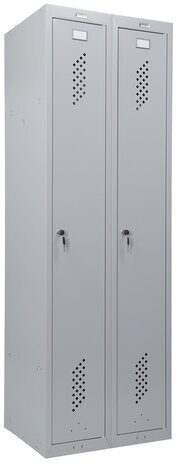 Шкаф металлический для одежды BRABIX "LK 21-60", УСИЛЕННЫЙ, 2 секции, 1830х600х500 мм, 32 кг, 291126, S230BR402502