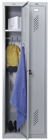 Шкаф металлический для одежды BRABIX "LK 21-60", УСИЛЕННЫЙ, 2 секции, 1830х600х500 мм, 32 кг, 291126, S230BR402502