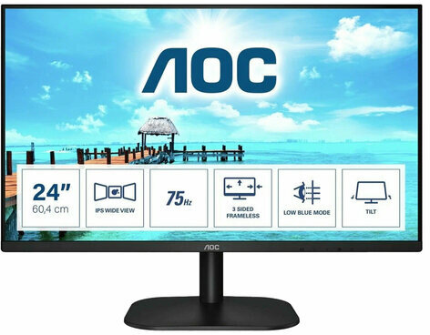 Монитор AOC 24B2XH 23.8" (60 см)/1920х1080/16:9/IPS/4ms/250cd/HDMI/VGA/черный