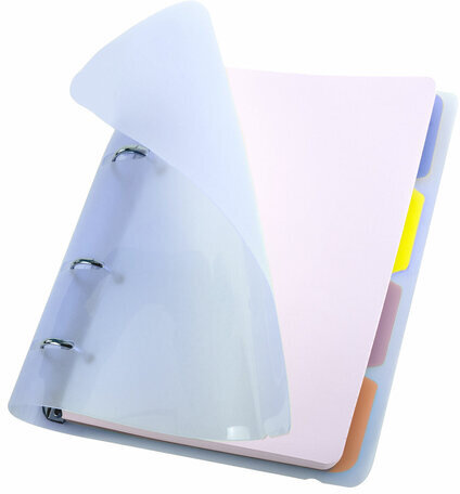 Тетрадь на кольцах А5 175х220 мм, 120 л., пластик, с резинкой и разделителями, BRAUBERG, Голубой, 404633