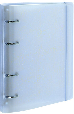 Тетрадь на кольцах А5 175х220 мм, 120 л., пластик, с резинкой и разделителями, BRAUBERG, Голубой, 404633