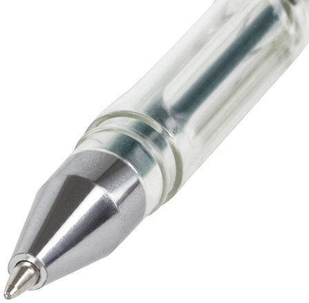 Ручка гелевая STAFF "Basic" GP-789, ЗЕЛЕНАЯ, корпус прозрачный, хромированные детали, узел 0,5 мм, линия письма 0,35 мм, 142791