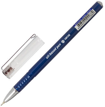 Ручка шариковая масляная BRAUBERG "Oxet", СИНЯЯ, корпус синий, игольчаиый узел 0,7 мм, линия письма 0,35 мм, 143002