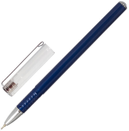 Ручка шариковая масляная BRAUBERG "Oxet", СИНЯЯ, корпус синий, игольчаиый узел 0,7 мм, линия письма 0,35 мм, 143002