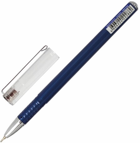 Ручка шариковая масляная BRAUBERG "Oxet", СИНЯЯ, корпус синий, игольчаиый узел 0,7 мм, линия письма 0,35 мм, 143002