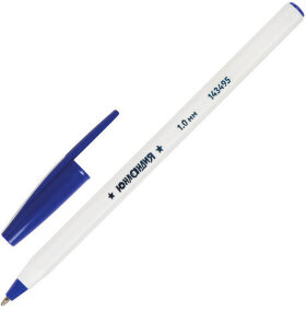 Ручка шариковая ЮНЛАНДИЯ &quot;ШКОЛЬНАЯ&quot;, СИНЯЯ, длина письма 2000 м, узел 1 мм, линия письма 0,5 мм, 143495