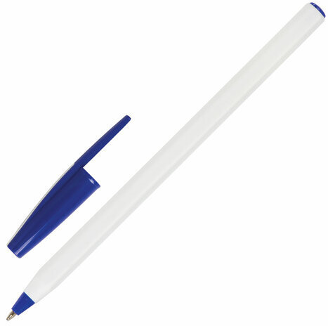 Ручка шариковая ЮНЛАНДИЯ "ШКОЛЬНАЯ", СИНЯЯ, длина письма 2000 м, узел 1 мм, линия письма 0,5 мм, 143495
