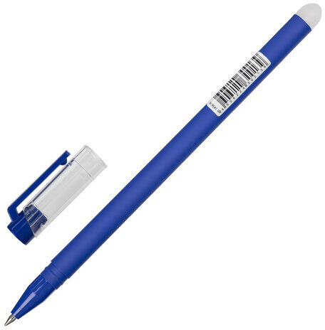 Ручка стираемая гелевая STAFF "Manager" EGP-656, СИНЯЯ, прорезиненный корпус, линия письма 0,35 мм, 143656