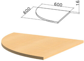 Стол приставной угловой &quot;Канц&quot;, 600х600х750 мм, БЕЗ ОПОРЫ, цвет бук невский, ПК34.10