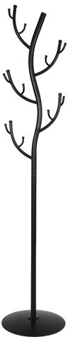 Вешалка-стойка &quot;Дерево&quot;, 1,81 м, диск 37,5 см, 15 крючков, металл, черная, ВНП 211 Ч