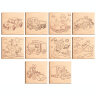 Заготовки деревянные для выжигания "Транспорт", 5 шт., 10 рисунков, 15х15 см, BRAUBERG HOBBY, 665305