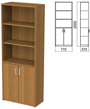 Шкаф полузакрытый "Арго", 770х370х2000 мм, 2 двери, 4 полки, орех