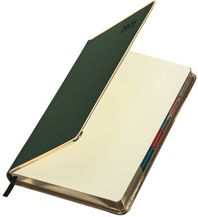 Ежедневник датированный 2025 А5 148х218 мм GALANT "Infinity Gold", под кожу, темно-зеленый, 115730