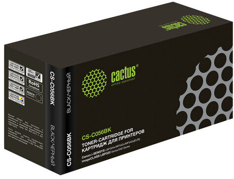 Картридж лазерный CACTUS (CS-C056BK) для Canon i-SENSYS LBP325x/MF542x/543x, ресурс 10 000 страниц