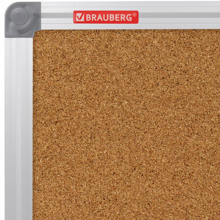 Доска пробковая для объявлений 60х90 см, алюминиевая рамка, BRAUBERG Extra, 238308