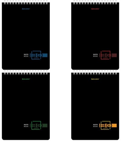 Блокнот А5 (146х206 мм), 80 л., гребень, картон, жесткая подложка, клетка, BRAUBERG, "Dark", 114387