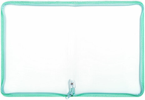 Папка объемная на молнии пластиковая BRAUBERG PASTEL, А4, 330х240 мм, 600 мкм, цвет мятный, 271973