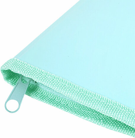 Папка объемная на молнии пластиковая BRAUBERG PASTEL, А4, 330х240 мм, 600 мкм, цвет мятный, 271973