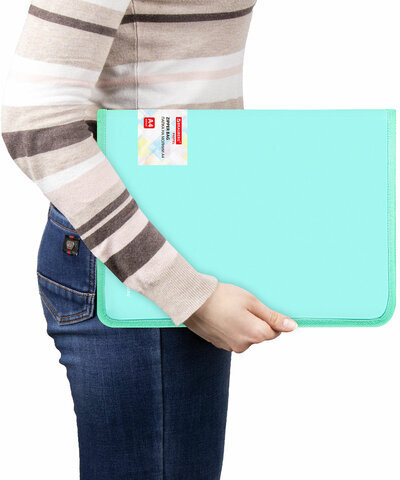 Папка объемная на молнии пластиковая BRAUBERG PASTEL, А4, 330х240 мм, 600 мкм, цвет мятный, 271973