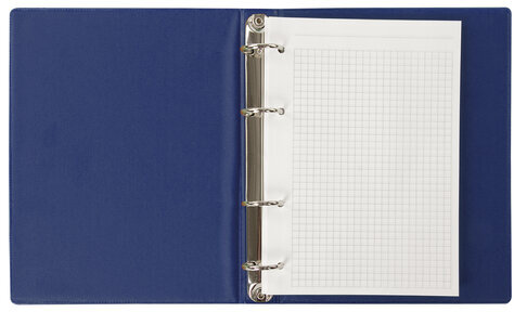 Тетрадь на кольцах А5 180х220 мм, 80 л., обложка ПВХ, клетка, BRAUBERG, синий, 403913