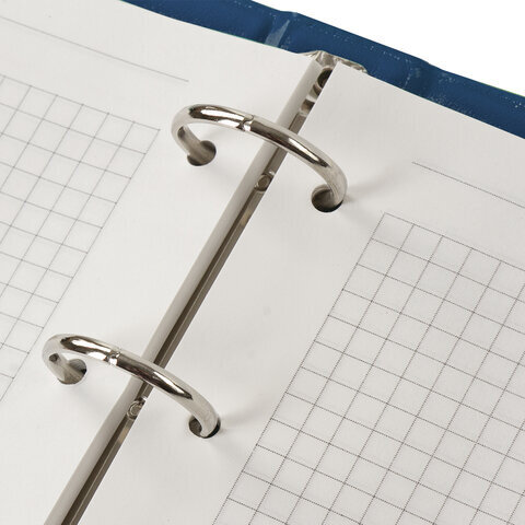 Тетрадь на кольцах А5 180х220 мм, 80 л., обложка ПВХ, клетка, BRAUBERG, синий, 403913